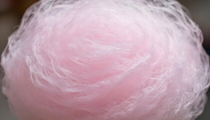 Fototapeta premium Close-up macro shot of fluffy pink cotton candy with delicate wispy strands