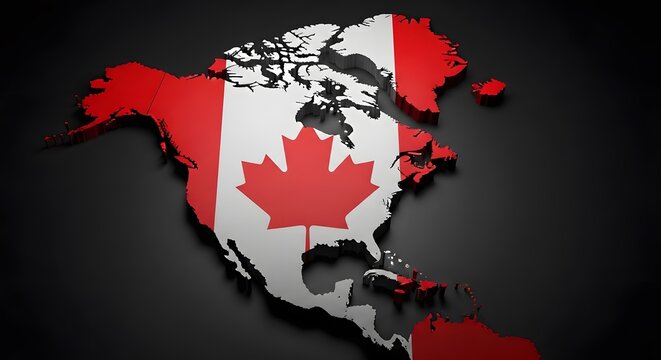 Canadian pride a dramatic map of canada with vibrant colors
