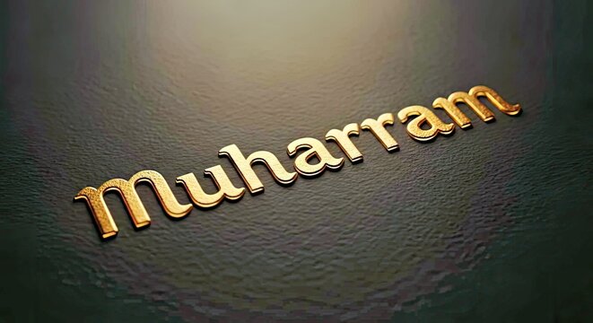 Gold Muharram Typography on Dark Textured Background for Marketing Campaigns Muharram Islamic Hajj Karbala