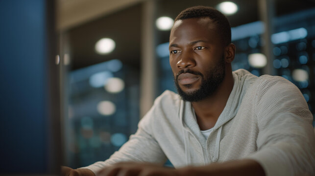 Focused programmer building cybersecurity tools using Python, workstation surrounded by large monitors and secure server stacks. cinematic color correction, natural uneven lighting yet gentle