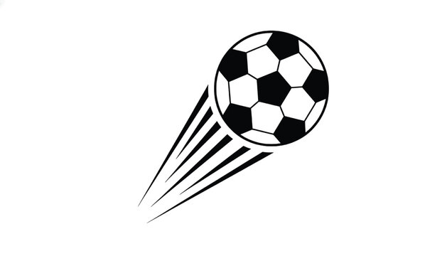 Soccer ball icon with bold stripes and black circle outline for sports logo and football branding featuring emblem, badge, match with stadium and