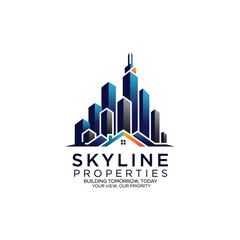 Fototapeta premium Skyline Properties Logo Design Elements.
