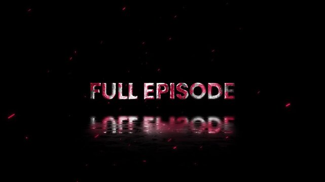 Full Episode Rusty Metal Text Animation 4K Video Playback Call to Action for Streaming Content and Audience Engagement