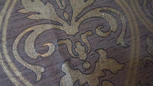 Elegant Vintage Damask Fabric Pattern Close Up