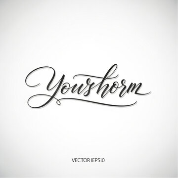Yourshorm Elegant Black Cursive Calligraphy Text.