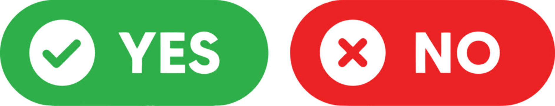 Visual representation of yes and no options with checkmark and cross symbols Vector