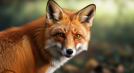 Obraz premium close-up of a red fox in a natural outdoor setting
