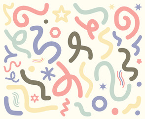Obraz premium Organic abstract doodle shapes hand drawn vector set