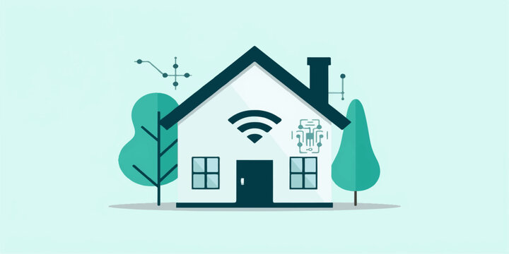 Sky house treehouse and heart shaped home architecture illustration concept for family winter christmas real estate design