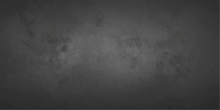 A dark, textured grunge wall background with a rough grey concrete surface and vintage aged pattern provides a dirty, blank backdrop for an old black chalkboard design