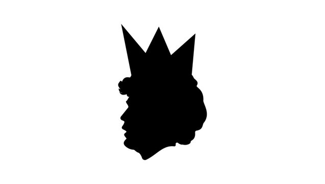 football king, black isolated silhouette