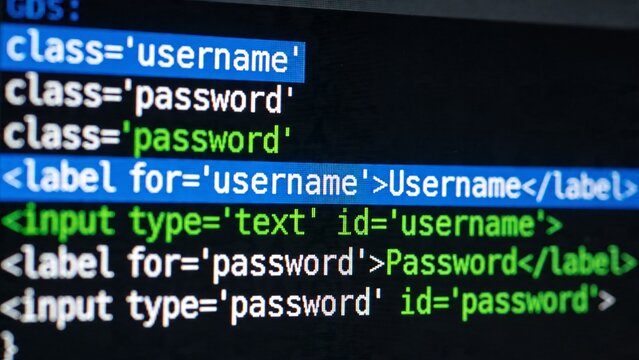 A screenshot displays a login form with username and password inputs on a computer screen.