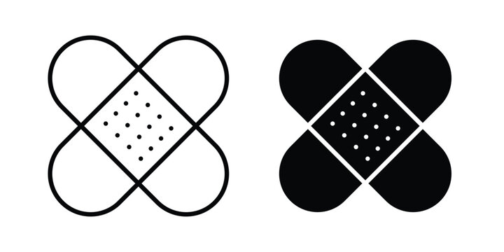 Bandage icon in stroke outline style with flat version