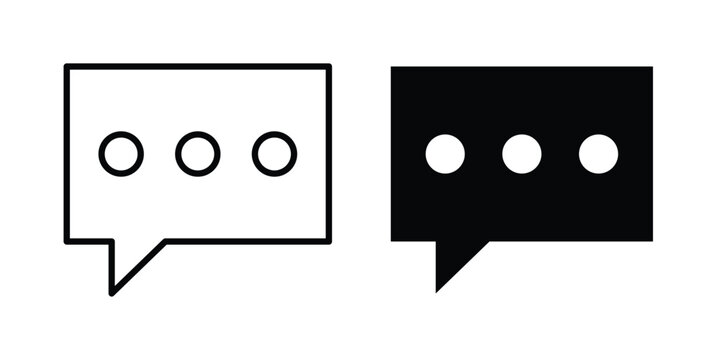 Chat icon in stroke outline style with flat version