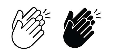 Fototapeta premium Clap icon in stroke outline style with flat version