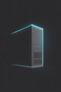 Server unit with cyan rim lighting &ndash; Great for data centers, network security, or cloud hosting advertising.