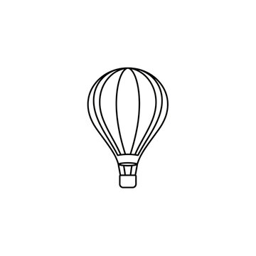 Hot Air Balloon Simple Line Drawing.