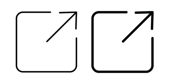 External link icon in stroke outline style with flat version