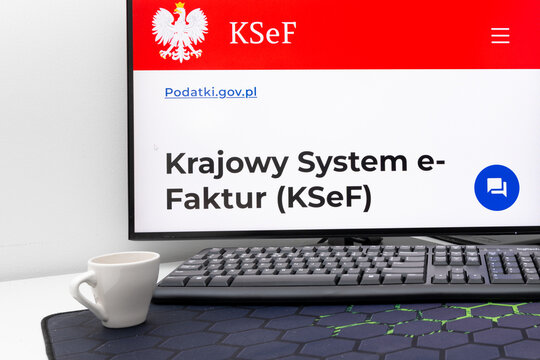 Czestochowa, Poland - February 19, 2026: From February 1, the KSeF system, online invoice registration, will be mandatory.