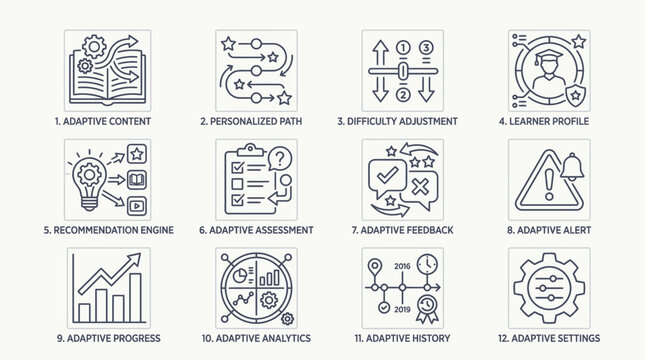 Audit icons for business and finance.
