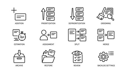 Fototapeta premium Collection of business workflow icons.