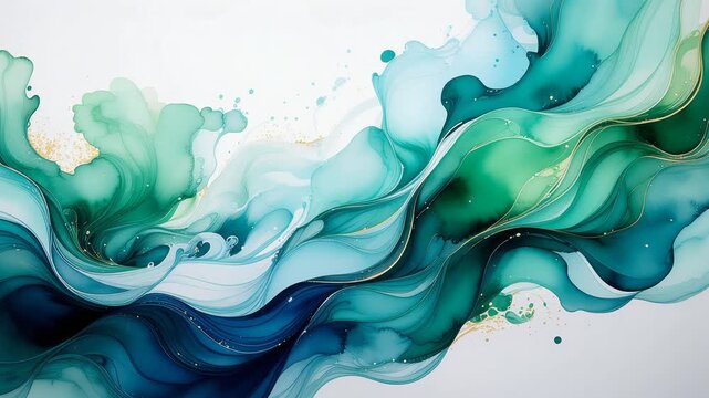 水彩絵具が優雅に広がるループ動画背景素材
