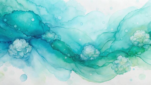 水彩絵具が優雅に広がるループ動画背景素材
