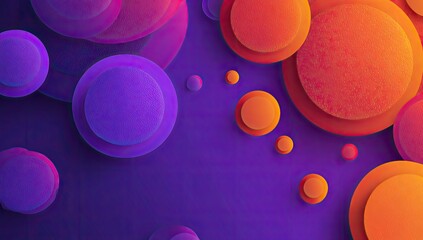 Abstract circles with gradient colors, orange and purple