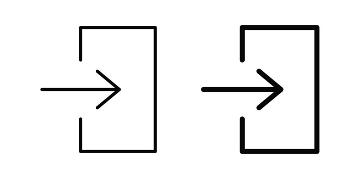 Log in icon in stroke outline style with flat version