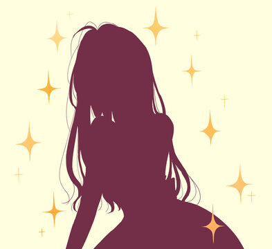 セクシーな女性　シルエット　キラキラ