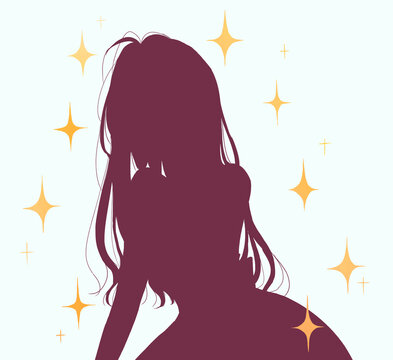 セクシーな女性　シルエット　キラキラ