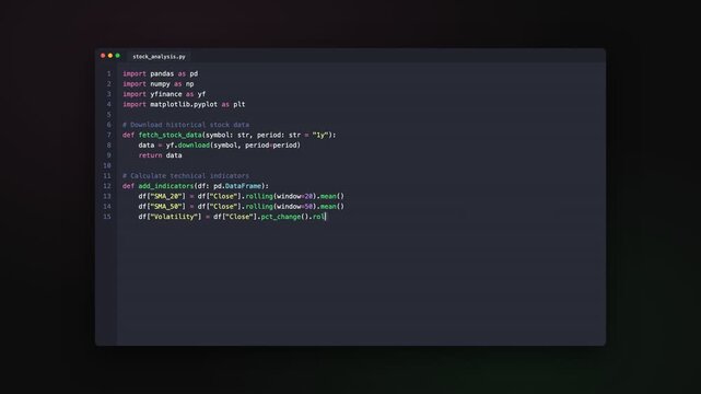 Python Code Typing Animation, Abstract Programming Code Animation, Digital Technology Background, Coding Screen Loop