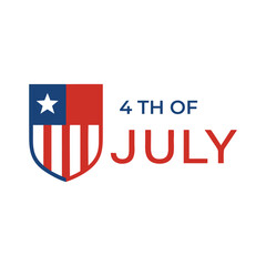 Fototapeta premium A patriotic shield design with stars and stripes celebrating the fourth of july