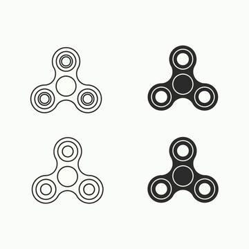 Fidget Spinner Toy Icon Set Vector Illustration