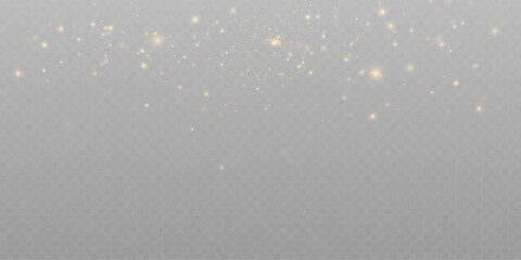 Gold Sparkle Particles PNG on Transparent Background, Glowing Dust Light Effect © Dimariyss