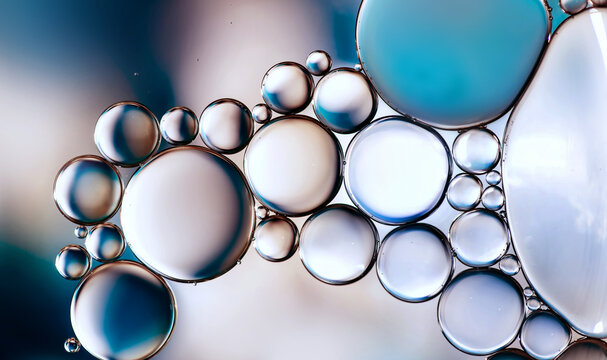 Water bubbles abstract colorful  background, water drops natural backgound.