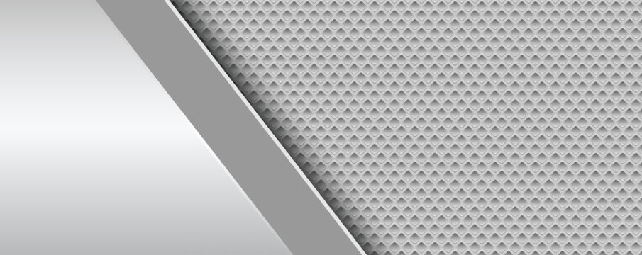 Silver gray abstract background with squares holes pattern.
