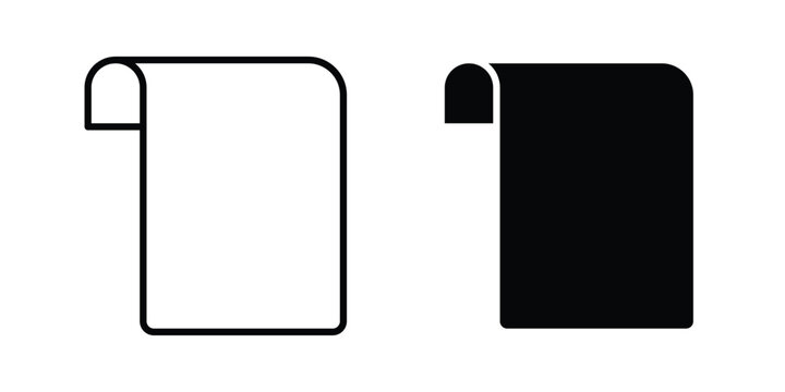 Scroll icon in stroke outline style with flat version