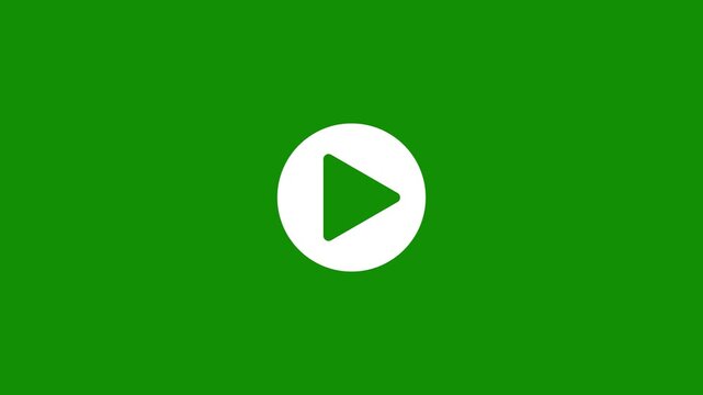 Minimalist digital looped play button icon on green background. video play icon for website and mobile play icon. Social media play button icon.