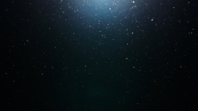 dust particles floating mid air over dark background with some lens flare