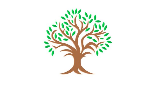Abstract Illustration of a Tree Showing Growth and Development