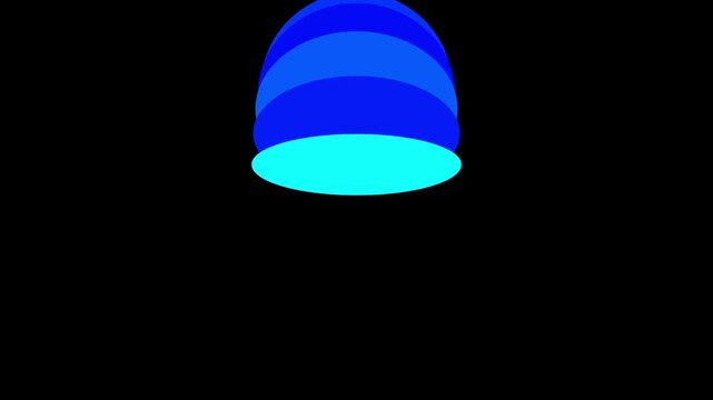 Blue futuristic circular abstract motion graphics with pulsing energy effect on black background.