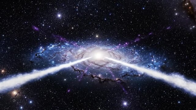 Galactic Core Releases Gamma Ray Burst Cosmic Event