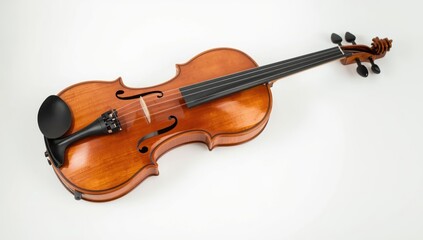 Fototapeta premium Violin against a white backdrop.