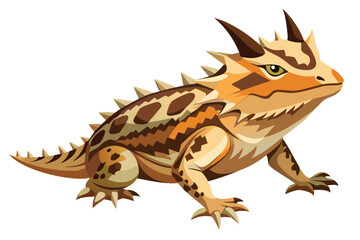 Fototapeta premium horned lizard vector on white background