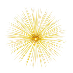 Fototapeta premium A burst of yellow lines and dots radiating from a central point isolated on transparent background
