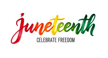 Obraz premium Juneteenth celebration vibrant watercolor typography honoring freedom and black history a powerful commemoration