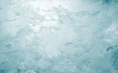 Naklejka premium Abstract light blue concrete wall texture with white weathered cracks