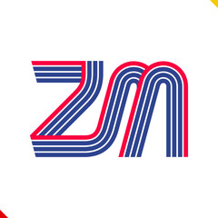 Obraz premium Parallel line monogram initial logo, combination of letter Z and M. Idea and inspiration for branding, company and corporation name abbreviation. personal and commercial purpose.