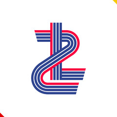 Obraz premium Parallel line monogram initial logo, combination of letter Z and L. Idea and inspiration for branding, company and corporation name abbreviation. personal and commercial purpose.